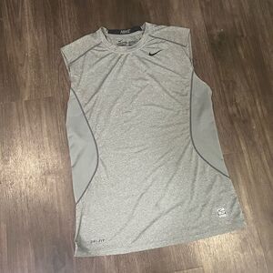 Nike Mens Pro Combat Dri-fit Grey Fitted Tank Top